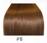 Светло-коричневые волосы люкс в срезе для наращивания 50см #6 (50 грамм)
