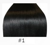 Черные волосы для наращивания 60 см (#1) 20 капсул