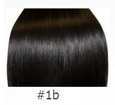 Черные волосы люкс в срезе для наращивания 50см с коричневым оттенком #1B 