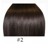 Темно-коричневые волосы в срезе для наращивания 60см (#2)